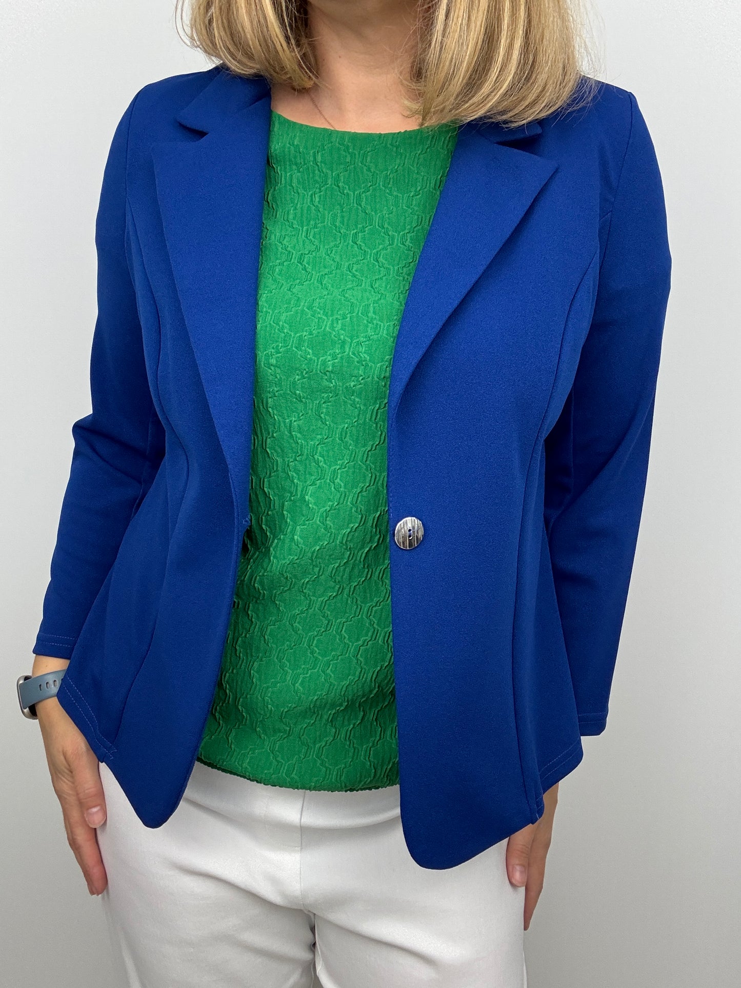 DAVINA textured emerald green top