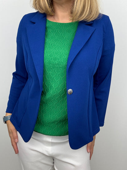DAVINA textured emerald green top
