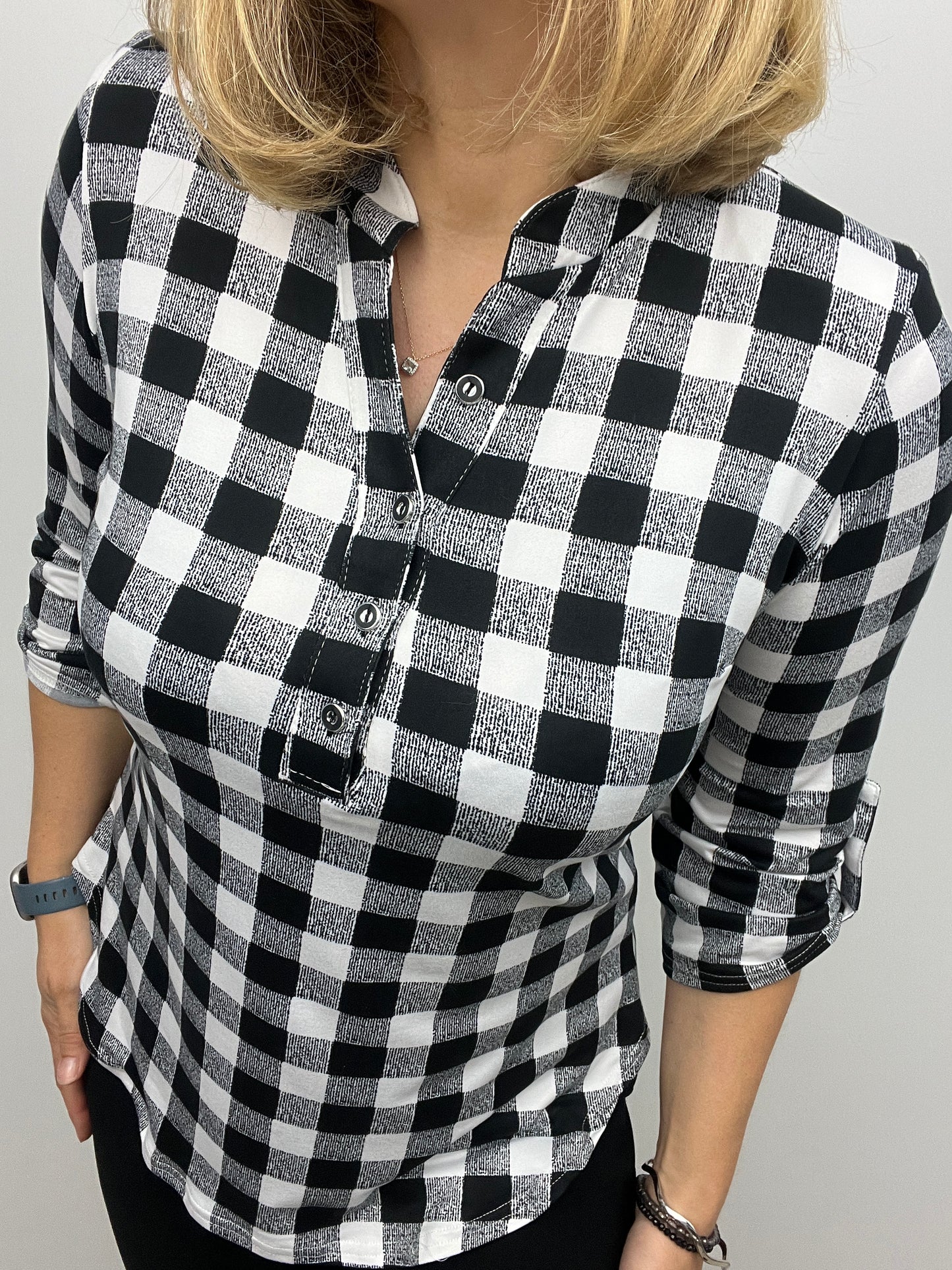 BILLIE stand-up collar top