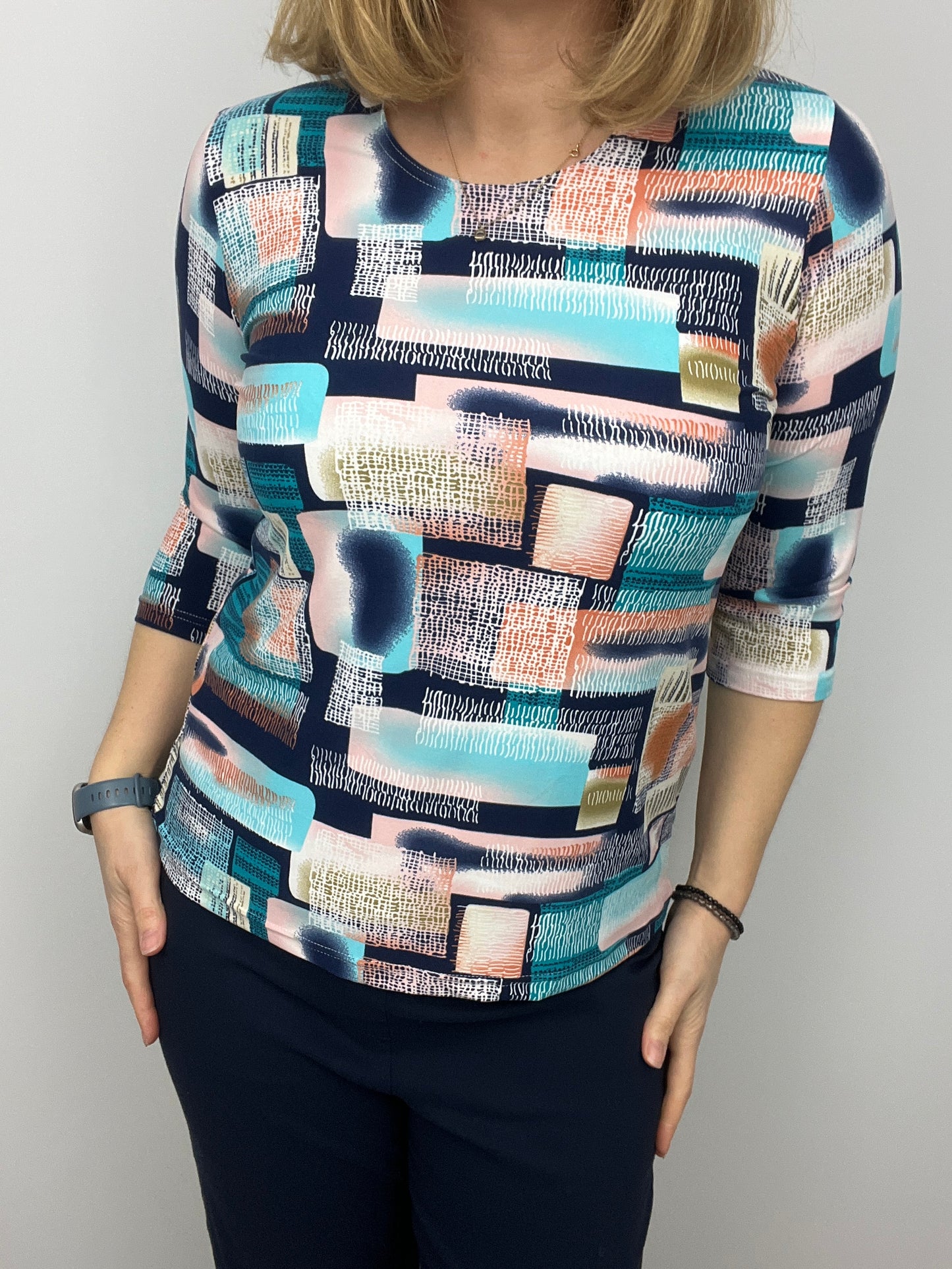 ROISIN peachy feeling style top 3/4 sleeves