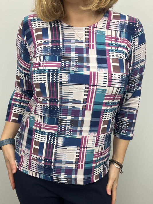 NICOLA peachy feeling style top 3/4 sleeves