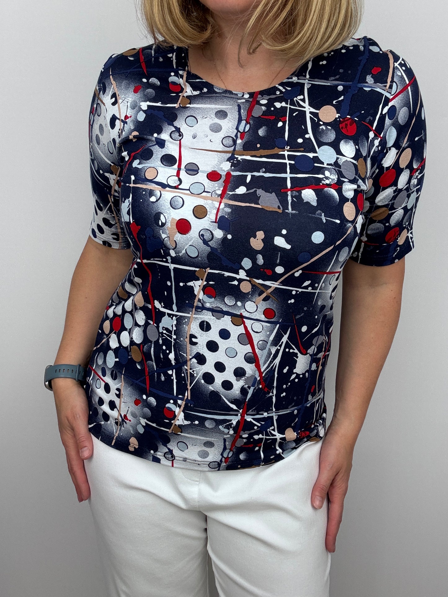 MACEY cotton feel style top short sleeve