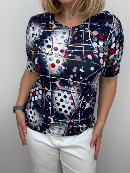 MACEY cotton feel style top short sleeve