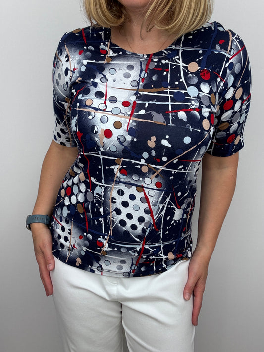 MACEY cotton feel style top short sleeve
