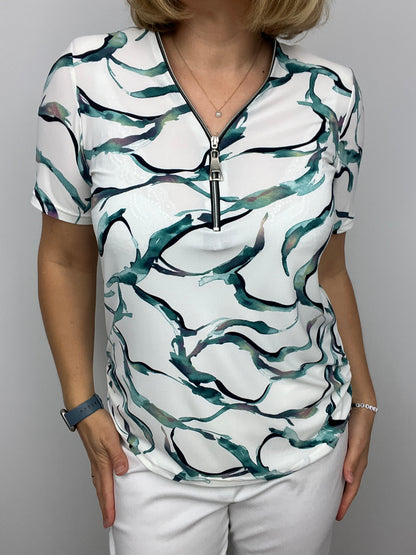 MELODY short sleeve zip top