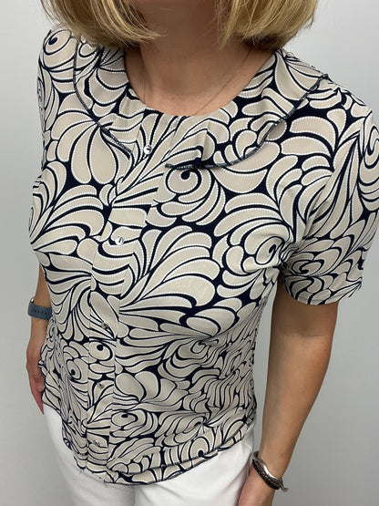 ALANA top with single frill neckline