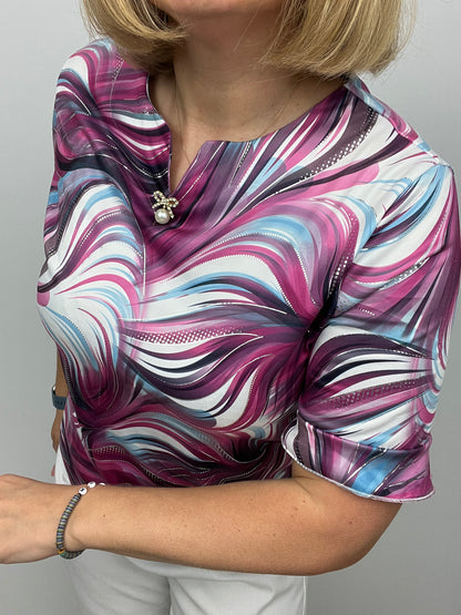 Gillian swirl print top
