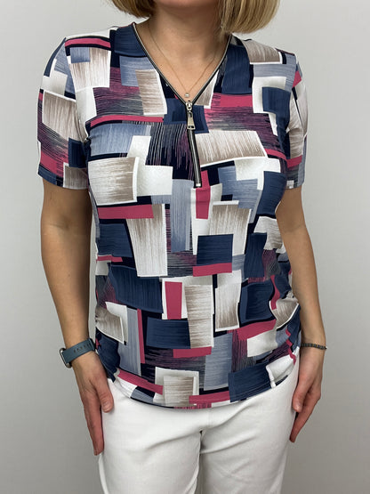 HOPE short sleeve zip top