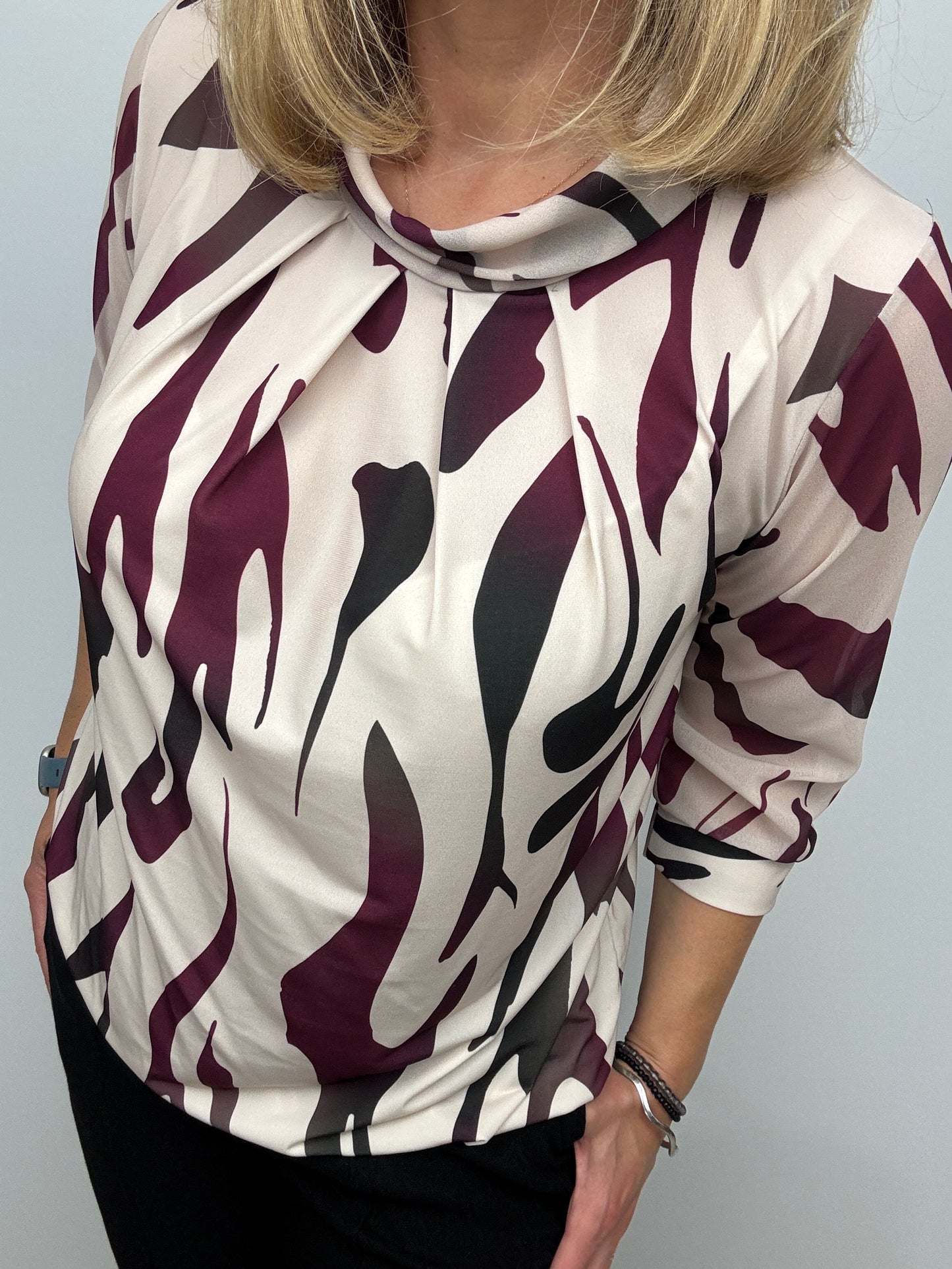 BAILEY high neck top with gently elasticated hem