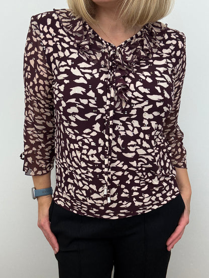COLETTE burgundy ruffle top