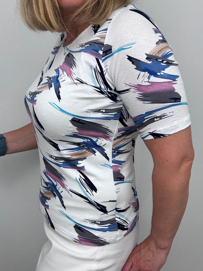UNA cotton feel style top short sleeve