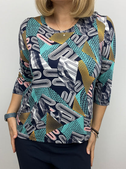 MARGARET cotton feel style top 3/4 sleeves
