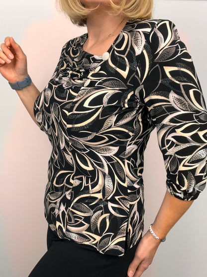 TERESA top with pleated neckline