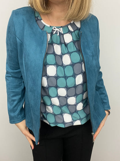 Teal Suedette jacket