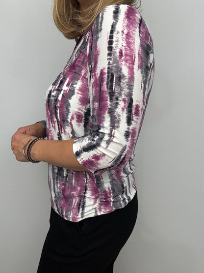 ABBEY 3/4 sleeve zip top