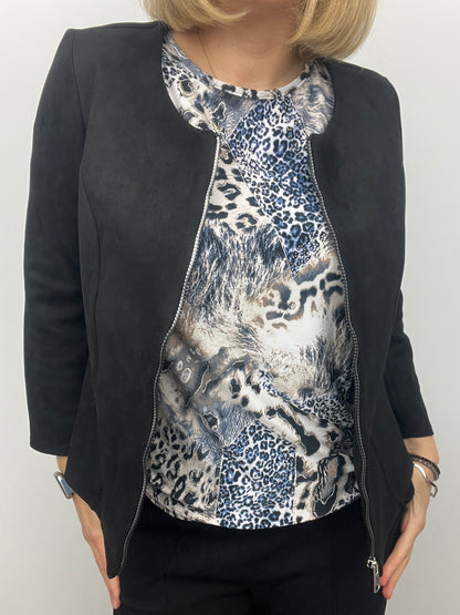 Suedette jacket black