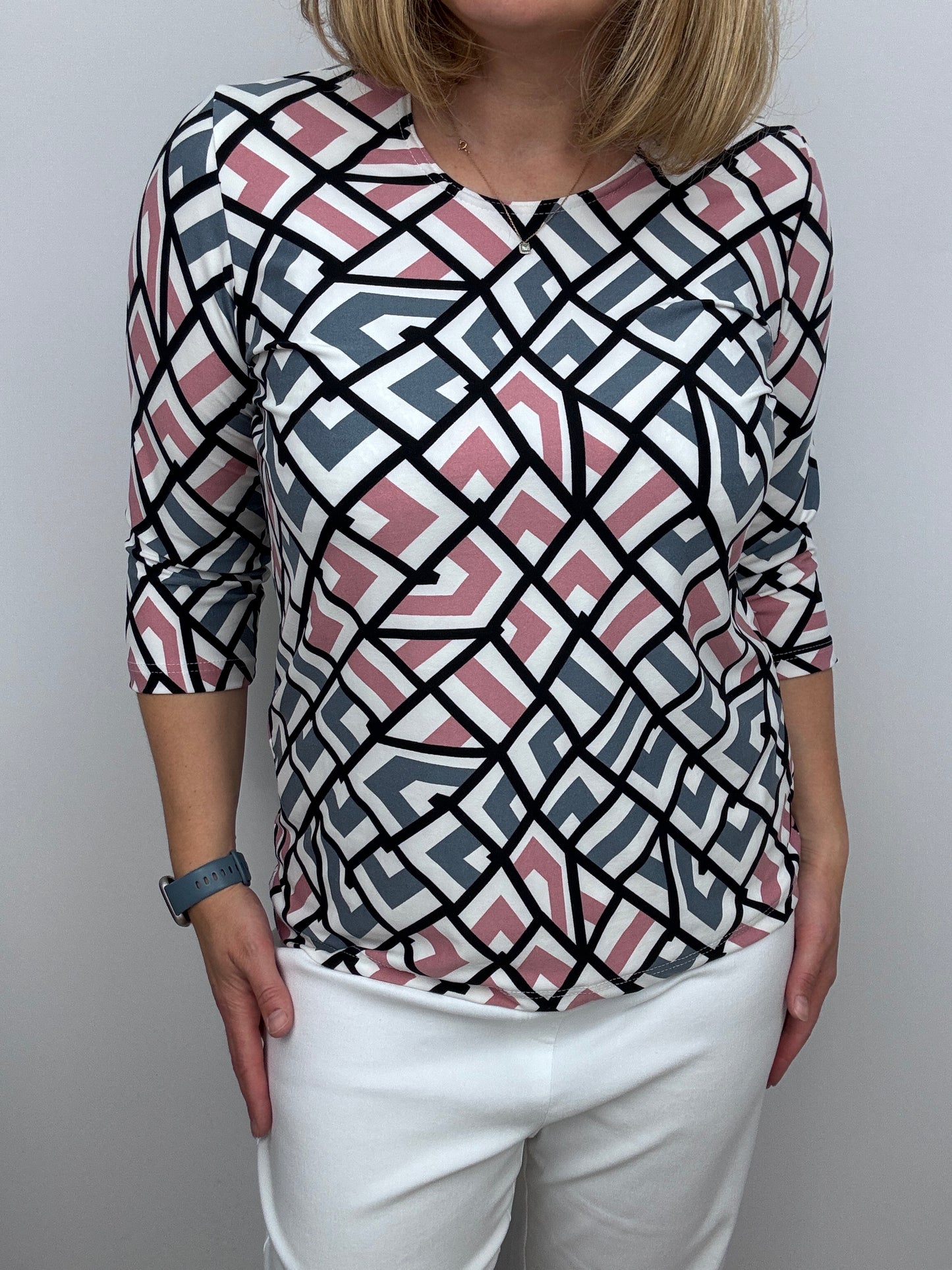 JANE peachy feeling style top 3/4 sleeves