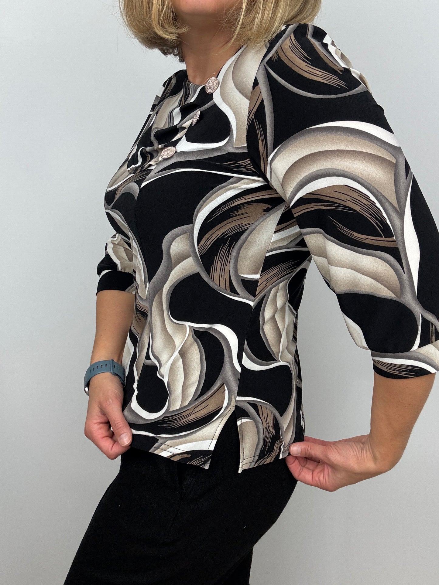 KATHY top with pleated neckline