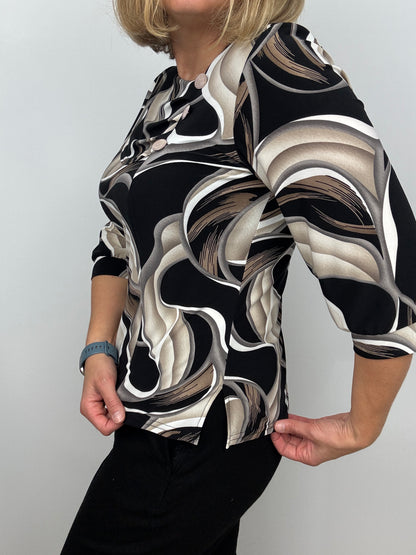 KATHY top with pleated neckline