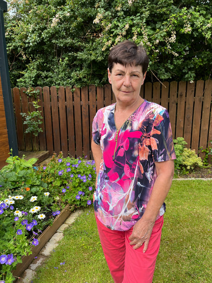 NIAMH short sleeve zip top