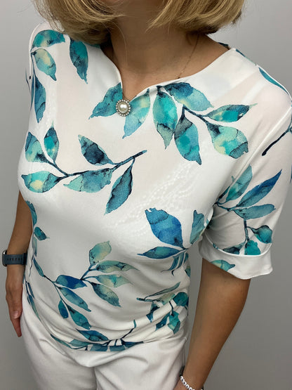 Lorna leaf print top