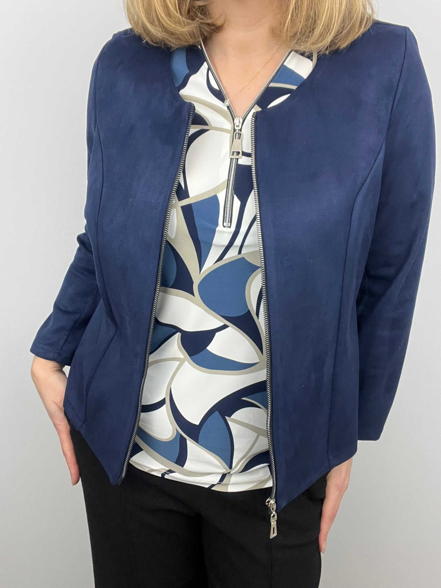 Navy Suedette jacket