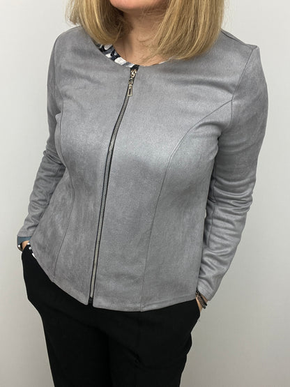Silver Grey Suedette jacket