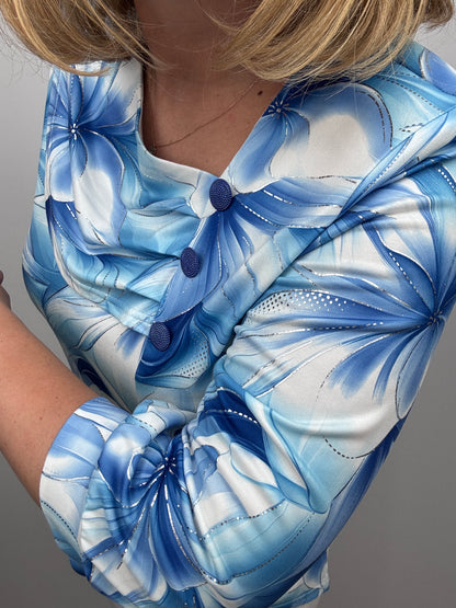 LORRAINE top with pleated neckline