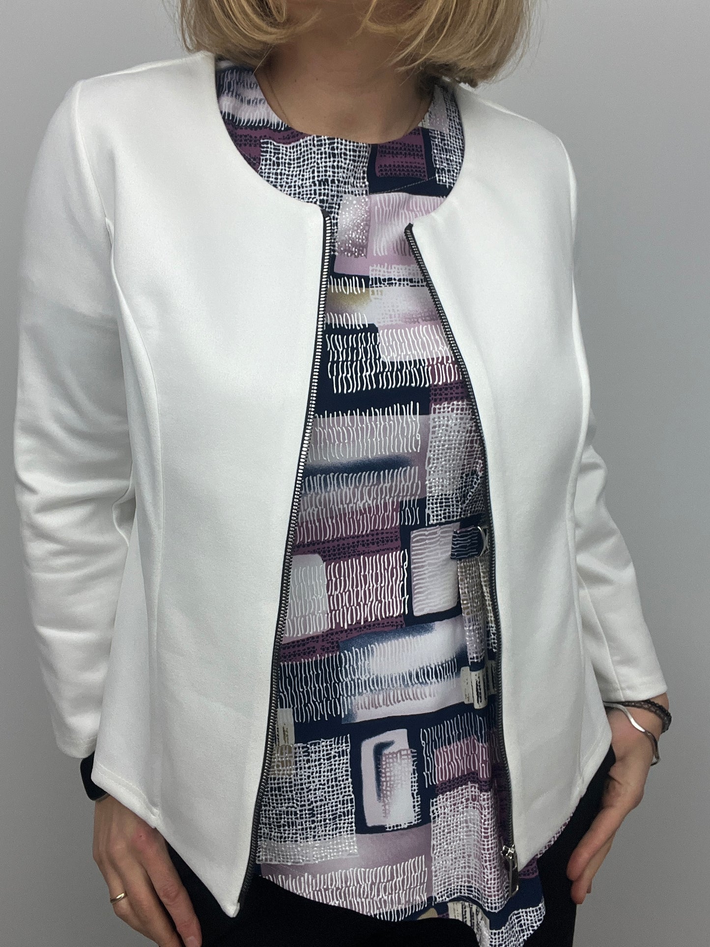 Suedette jacket cream