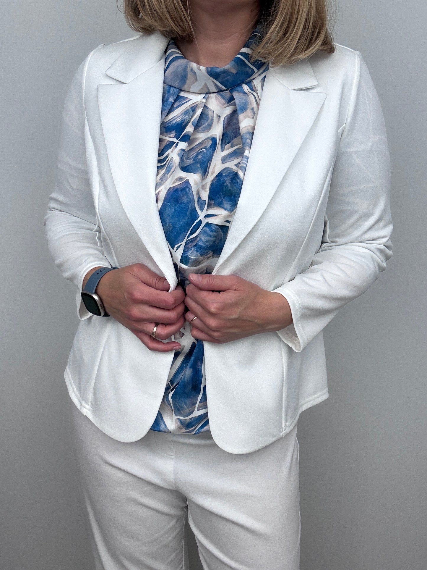 FREYA high neck top with gently elasticated hem