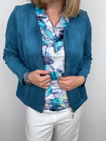 SALLY short sleeve zip top