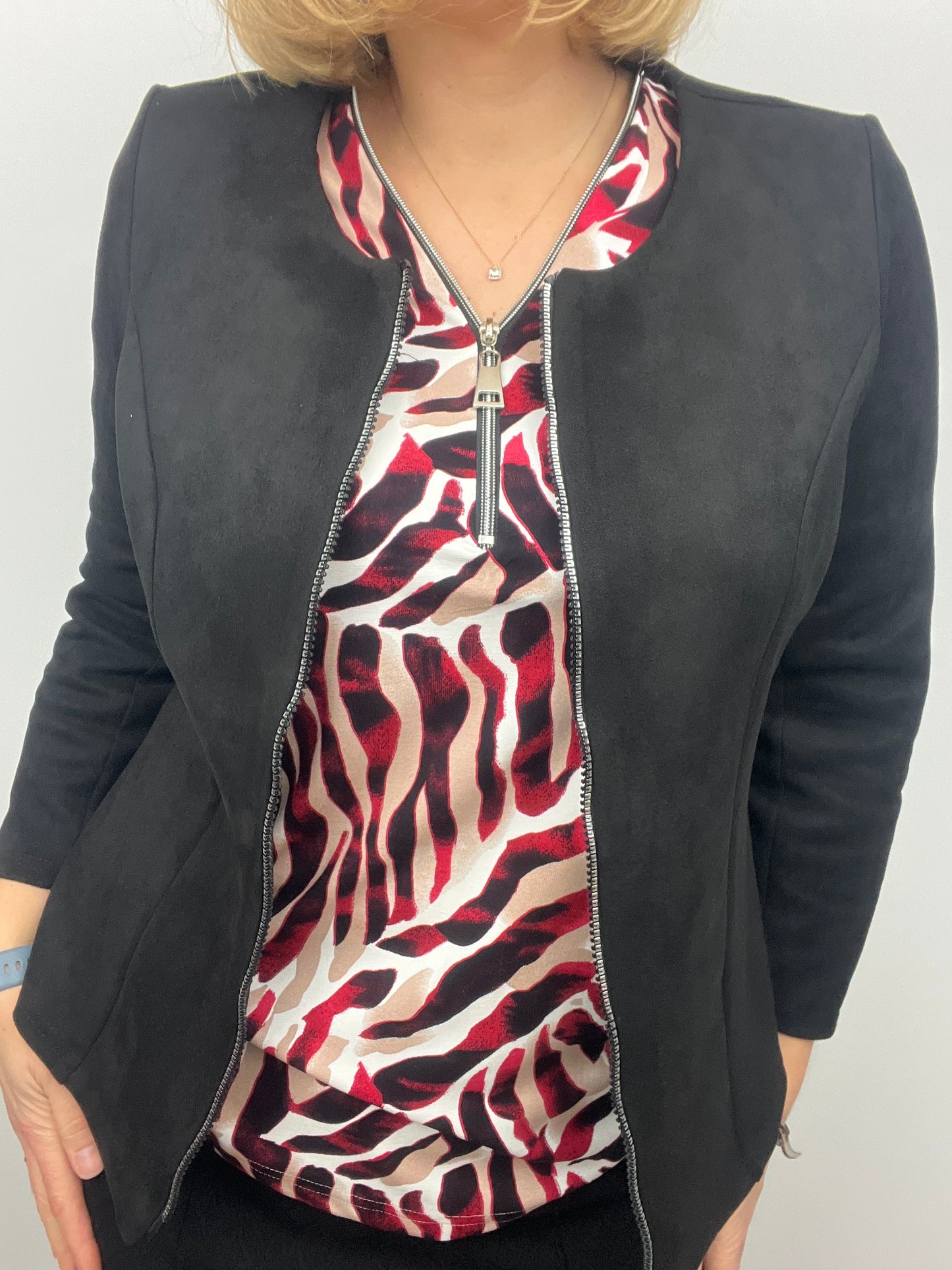 Suedette jacket black