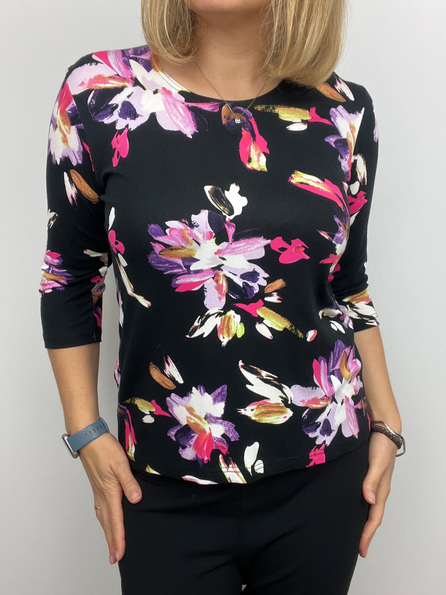 MARTINA cotton feel style top 3/4 sleeves