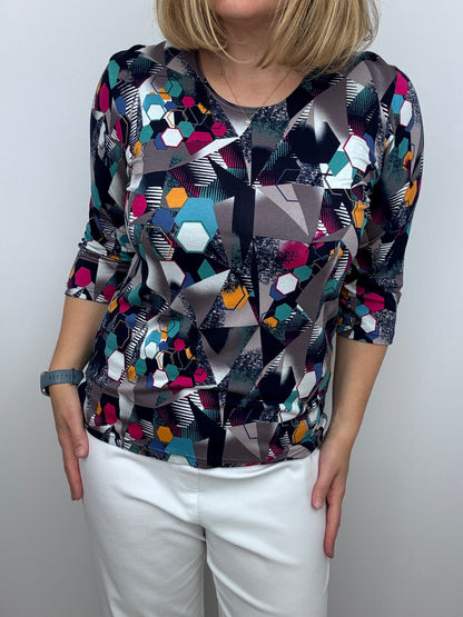 CHLOE cotton feel style top 3/4 sleeves
