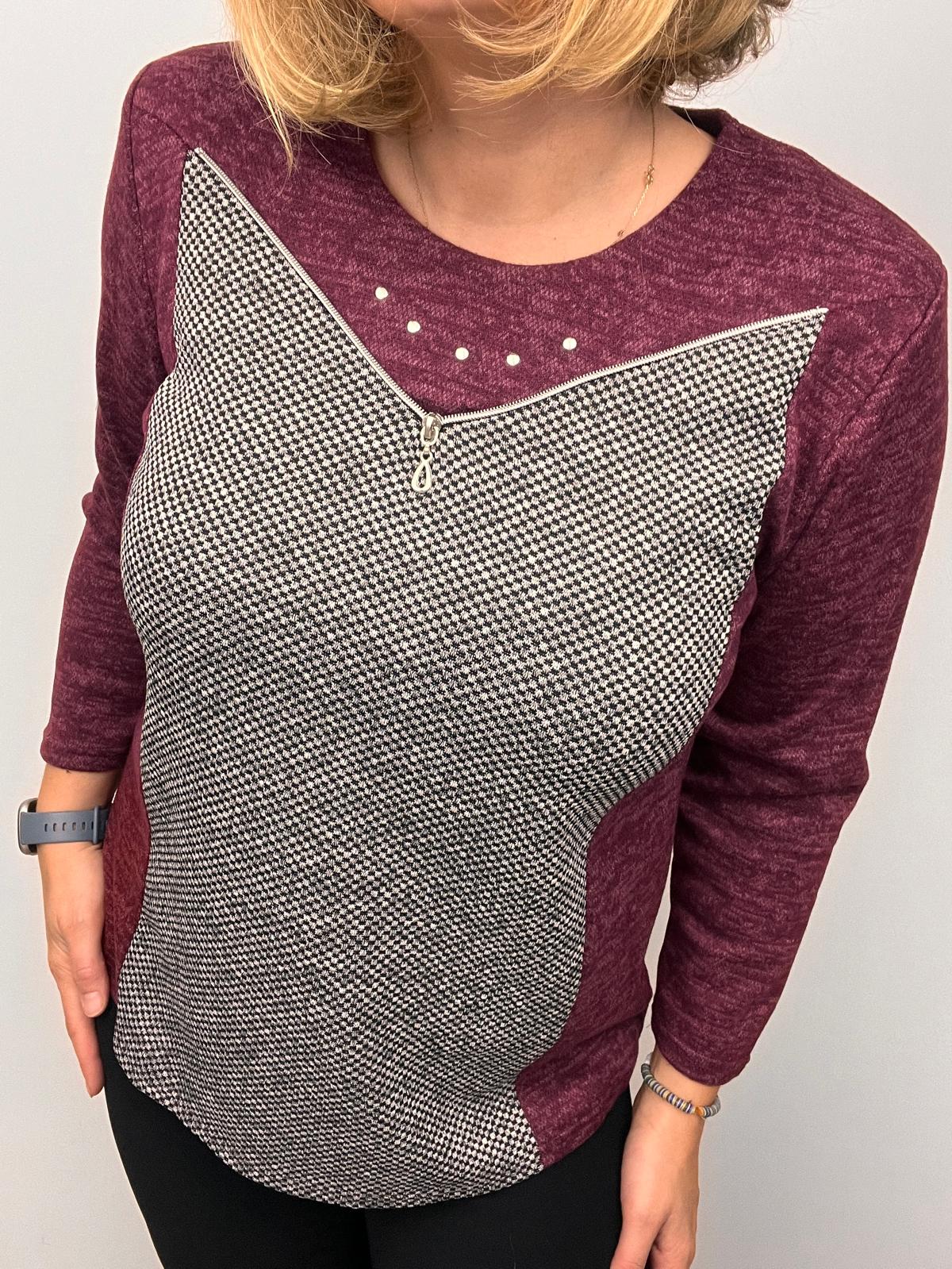 CLARA burgundy fine knit winter top
