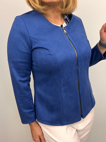Suedette jacket blue