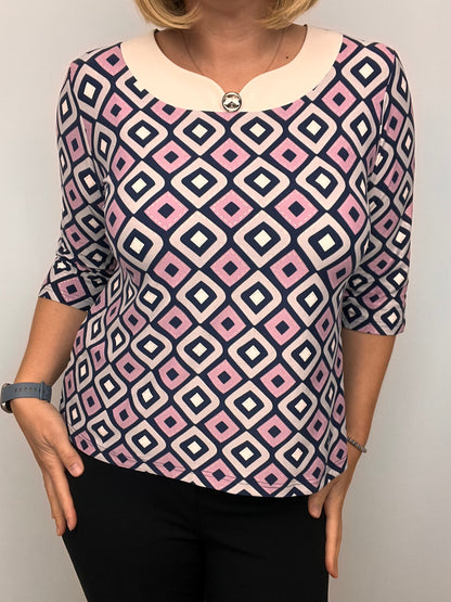 ELIZABETH top with cream neckline
