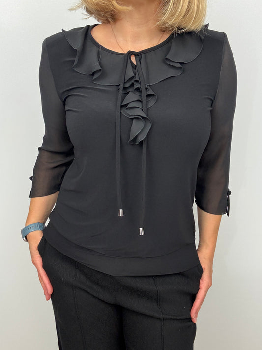 SHAUNA black ruffle top