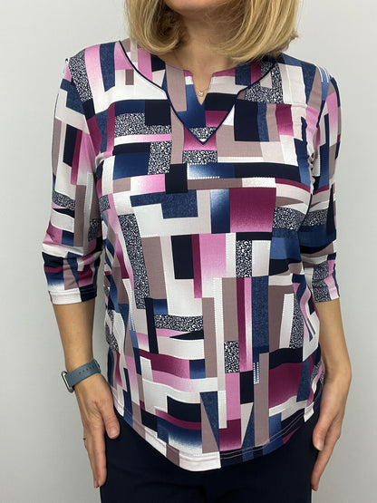 ALLYSON top with mini v-neck