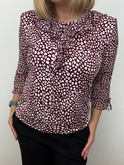 LAYLA burgundy ruffle top