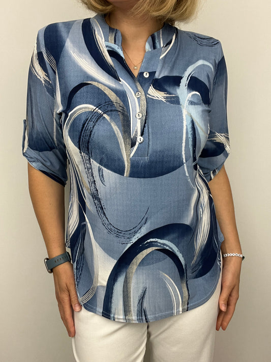 KATHLEEN stand-up collar blouse