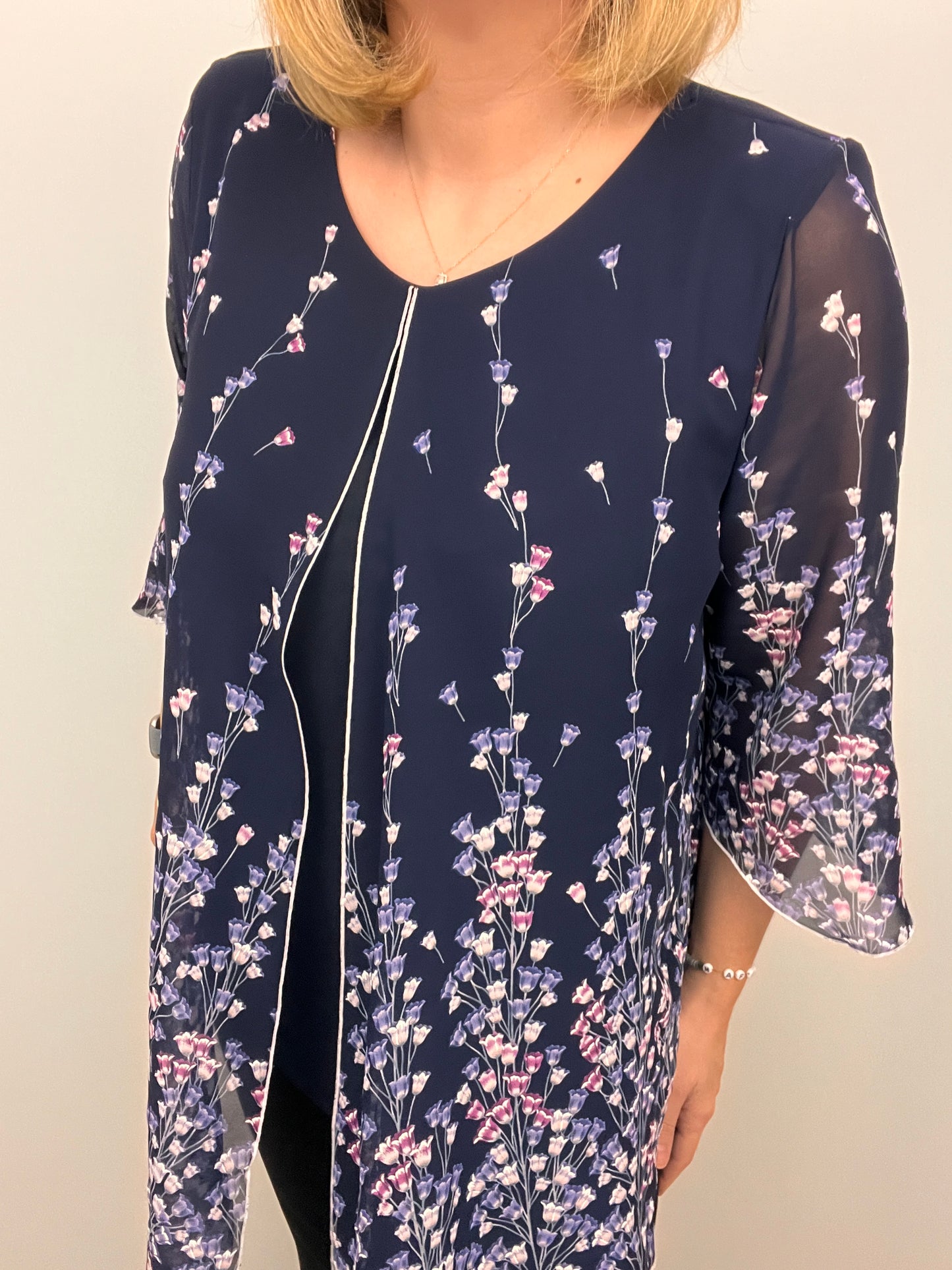 JUDITH chiffon cape-like effect top