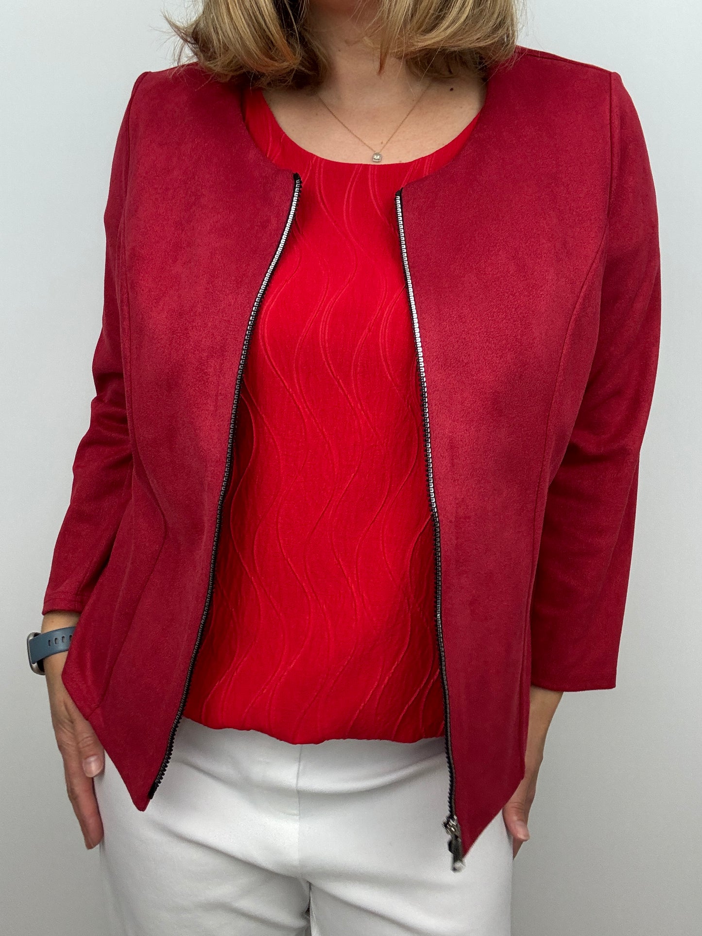 GEMMA textured wave top - red