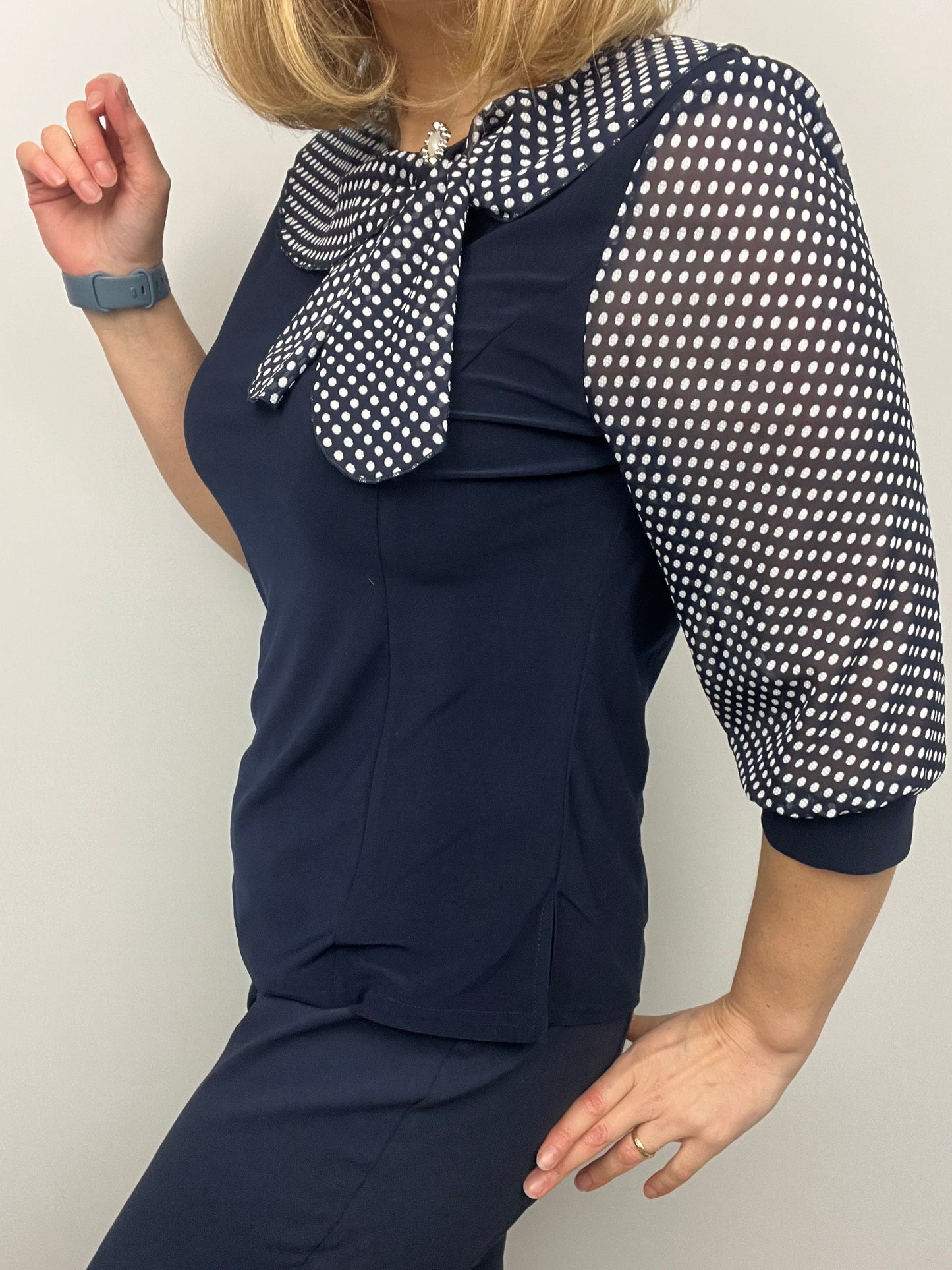 DEBBIE top with bow detail at neckline