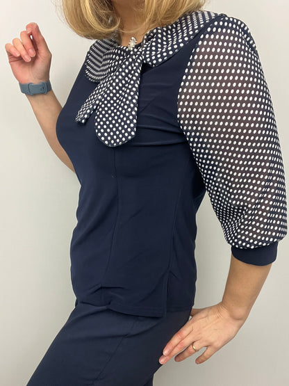 DEBBIE top with bow detail at neckline