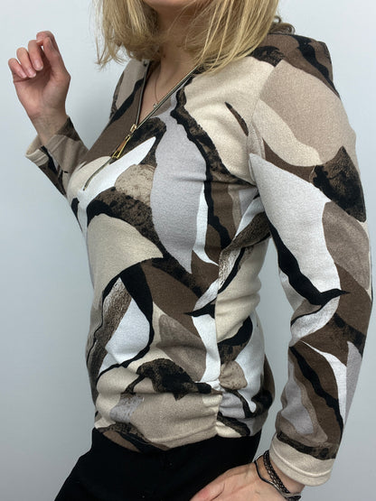 HONEY fine knit zip top