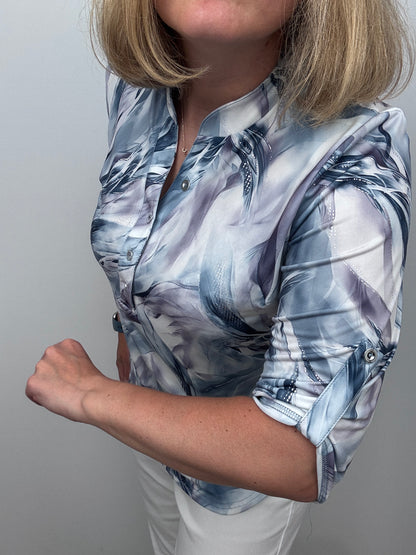 TESS stand-up collar blouse