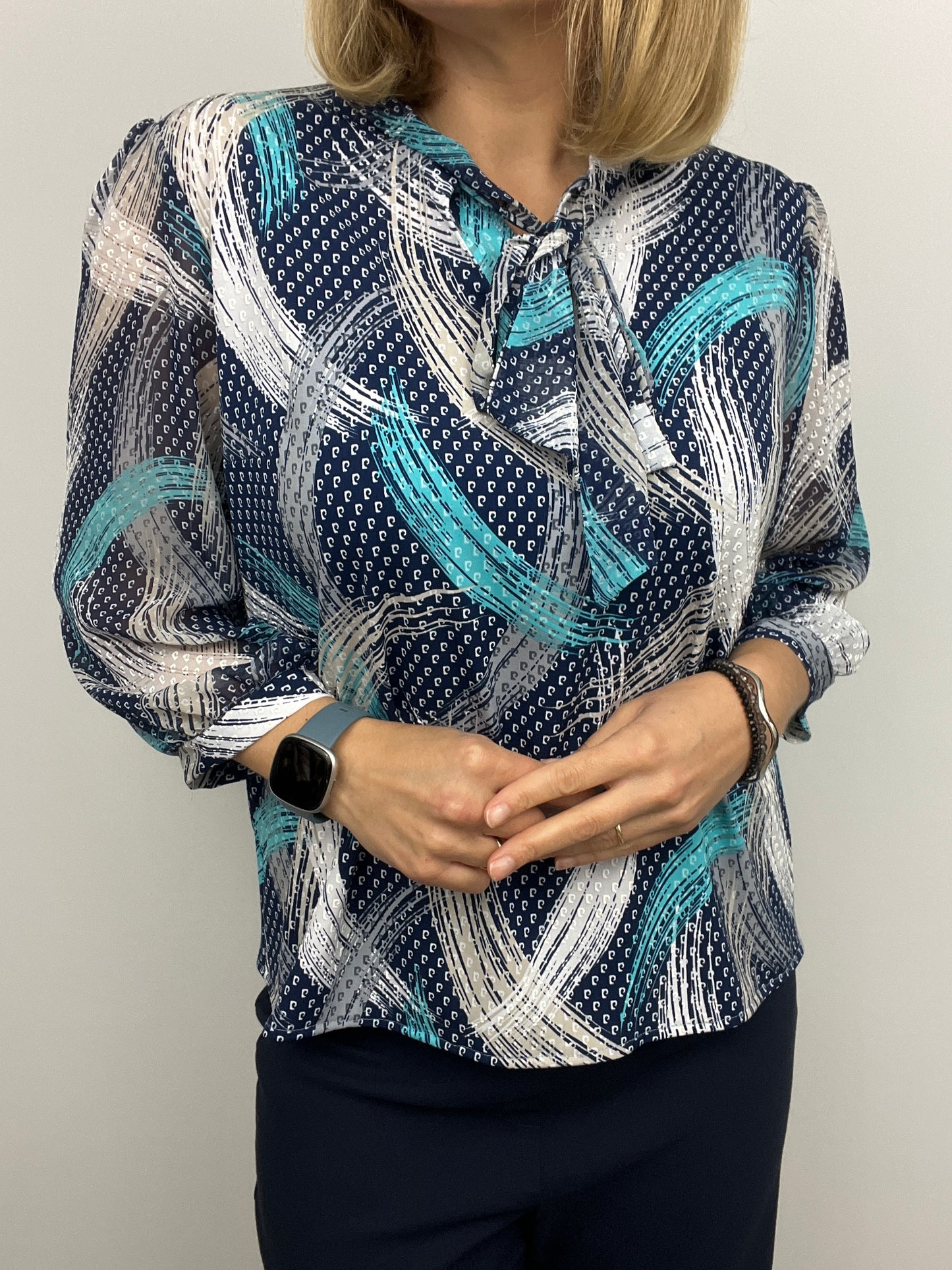 MARY top with bow tie neck