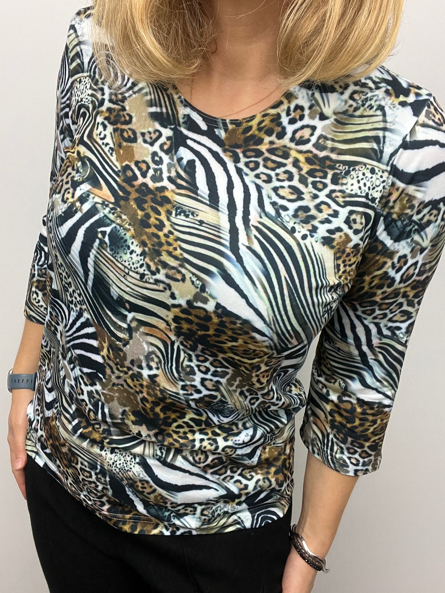 IRENE peachy feeling style top 3/4 sleeves