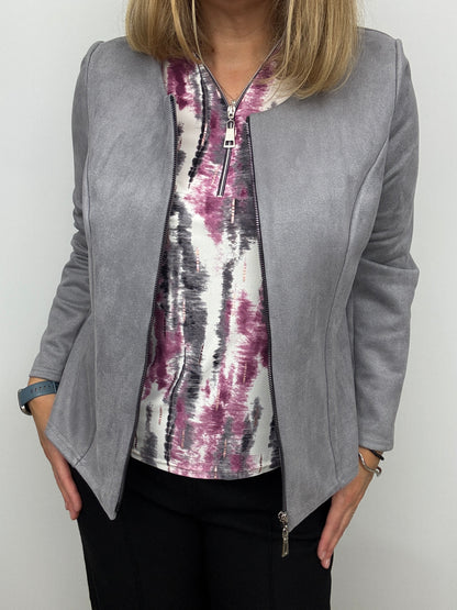 ABBEY 3/4 sleeve zip top